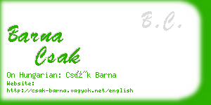 barna csak business card